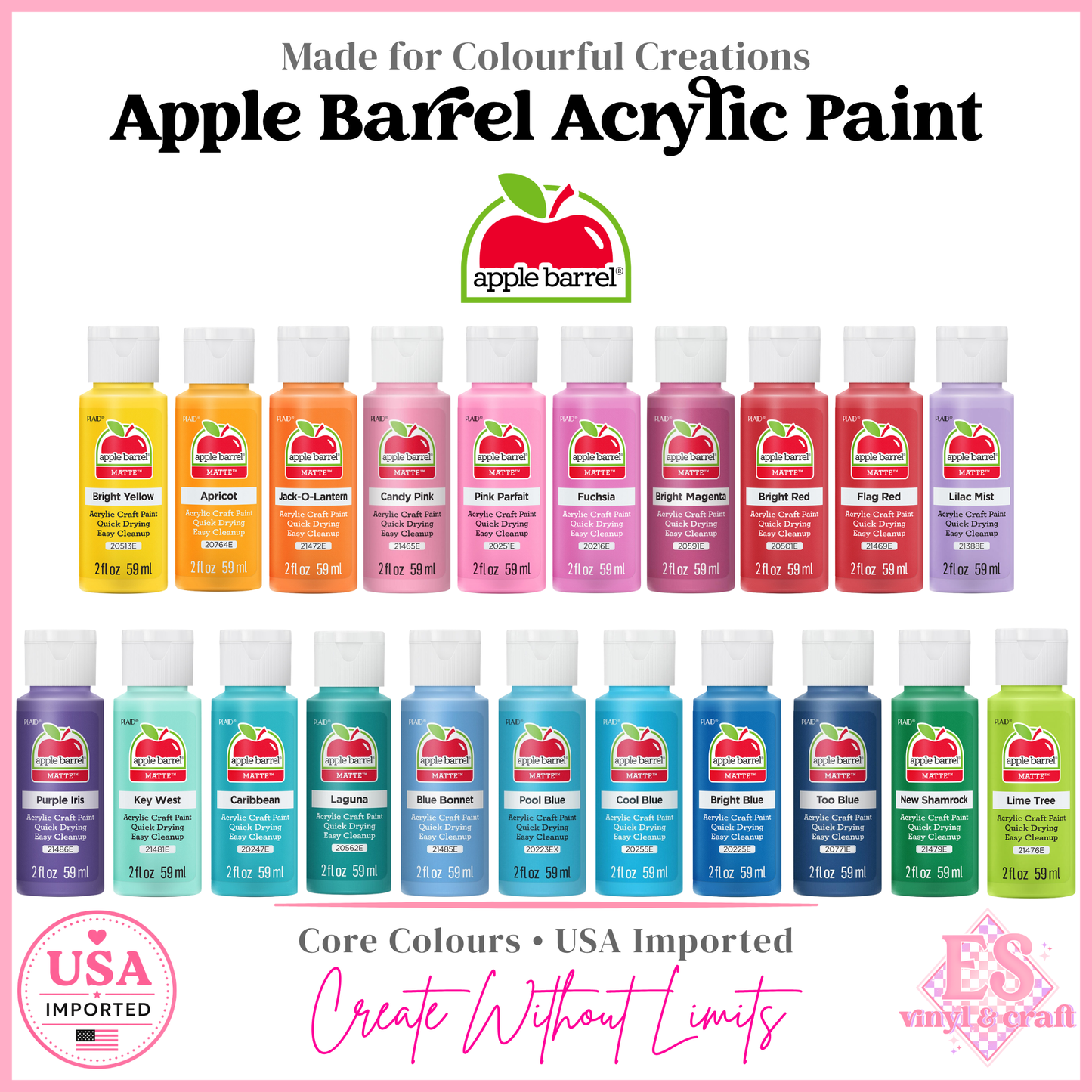 Apple Barrel Acrylic Paint 2oz (Made in the USA)