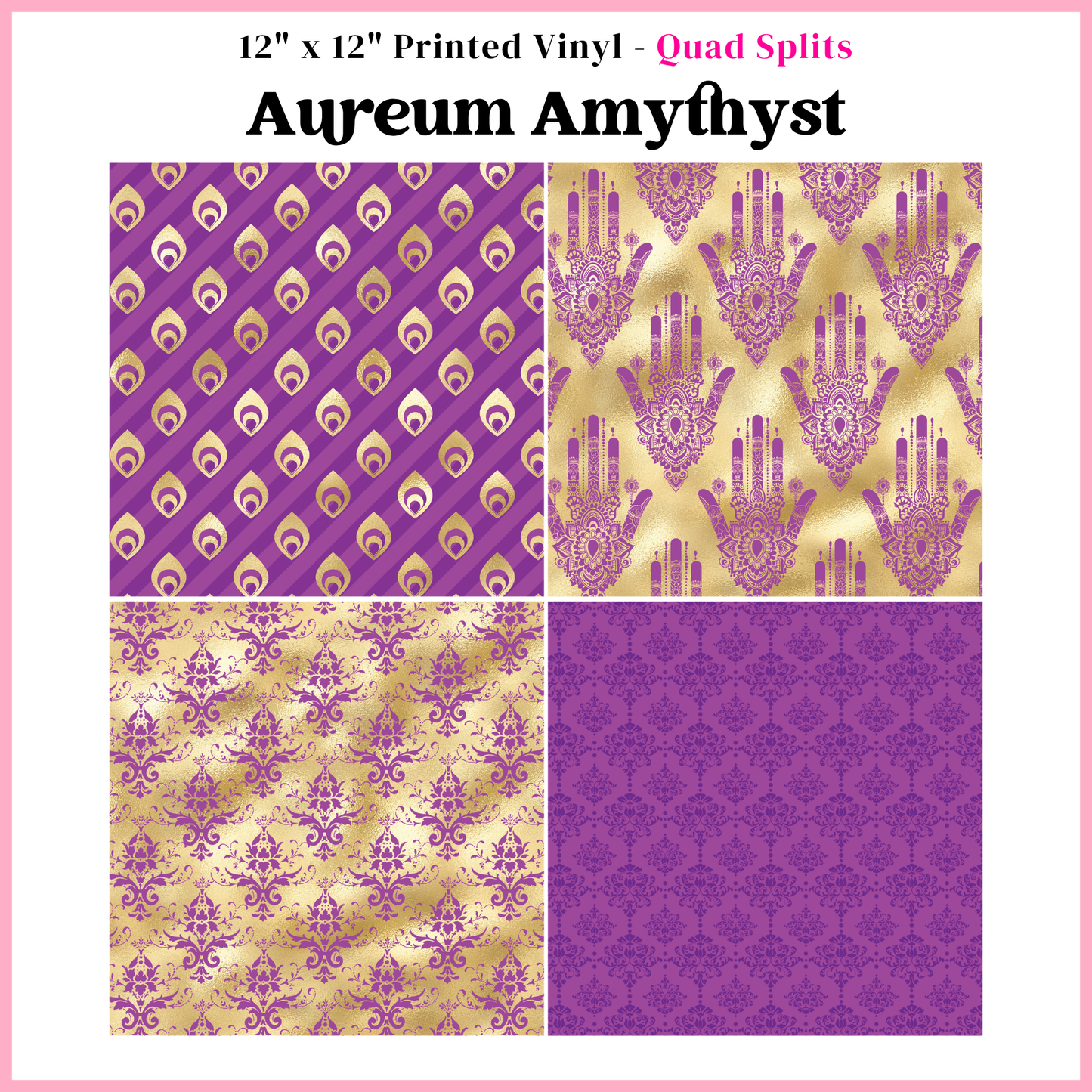 Aureum Amethyst - Quad Split - 12" x 12" Sheet