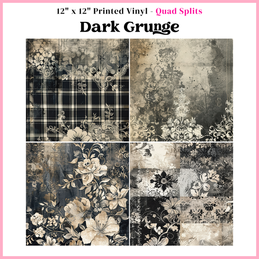 Dark Grunge - Quad Split - 12" x 12" Sheet