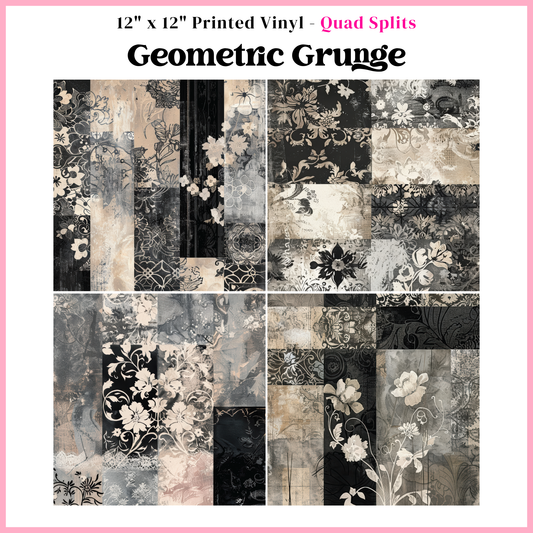 Geometric Grunge - Quad Split - 12" x 12" Sheet