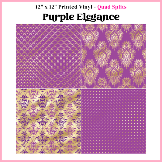 Purple Elegance - Quad Split - 12" x 12" Sheet