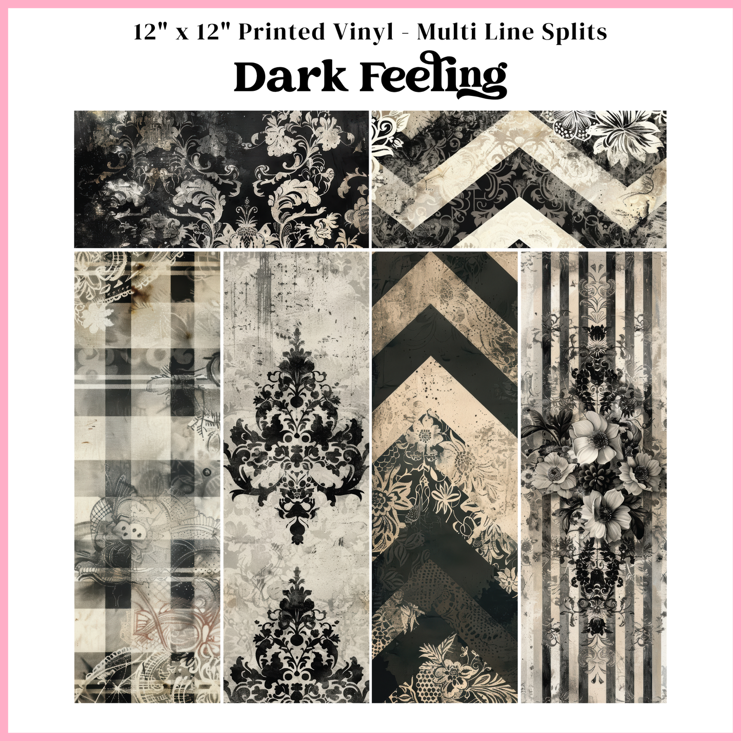 Dark Feeling - Multi Line Split - 12" x 12" Sheet