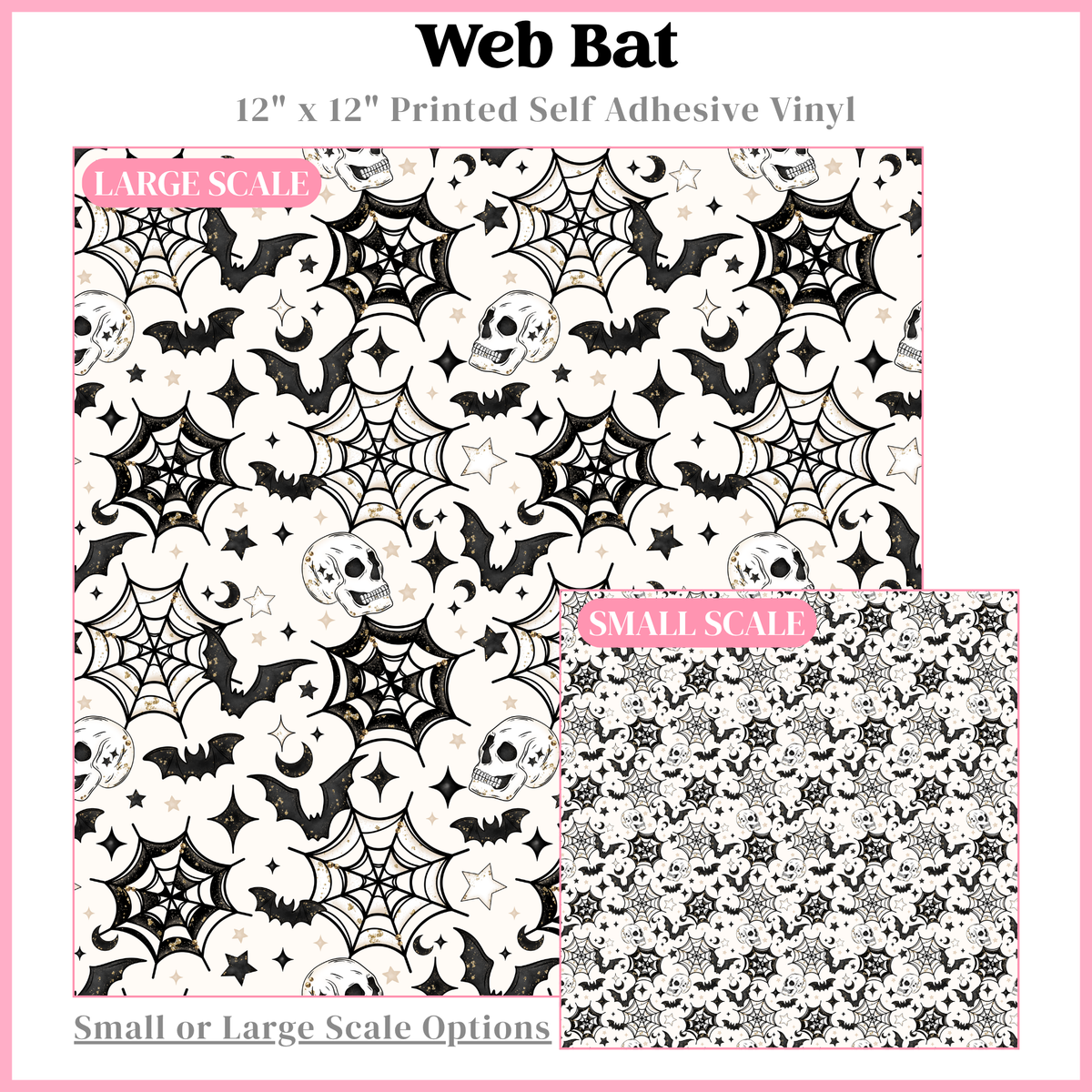 Web Bat - 12"x12" Printed Self Adhesive Vinyl