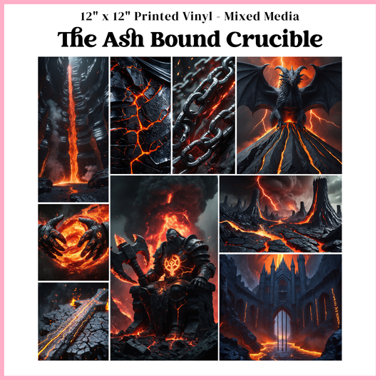The Ash Bound Crucible - Mixed Media Vinyl 12"x12" Sheet