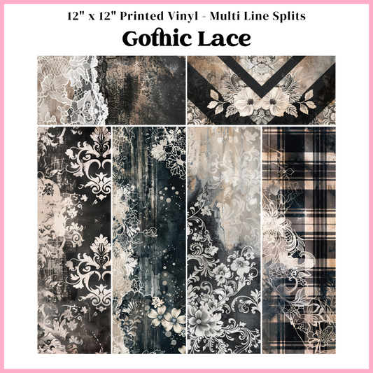 Gothic Lace - Multi Line Split - 12" x 12" Sheet