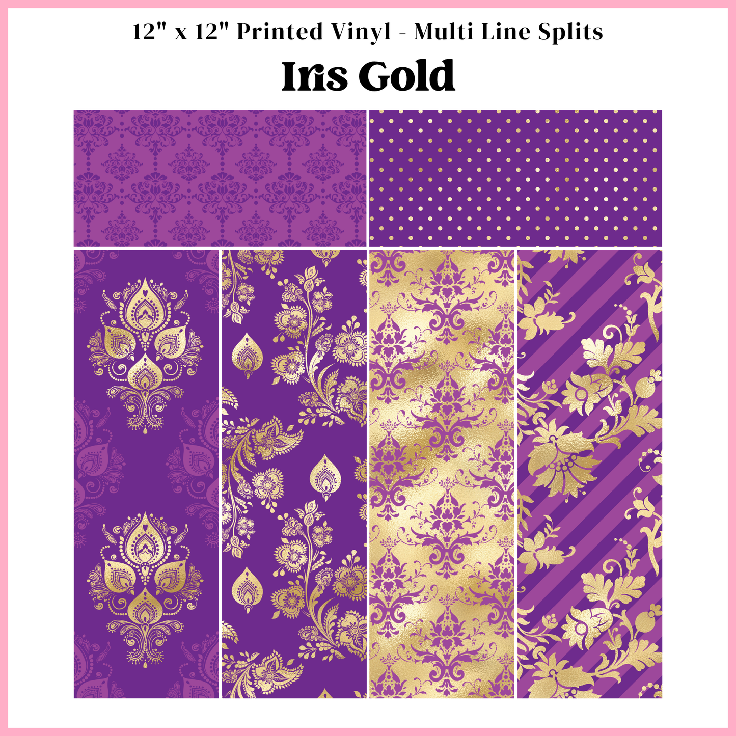 Iris Gold - Multi Line Split - 12" x 12" Sheet