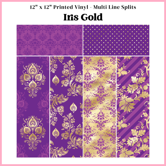 Iris Gold - Multi Line Split - 12" x 12" Sheet