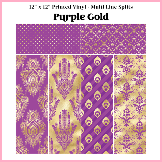 Purple Gold - Multi Line Split - 12" x 12" Sheet