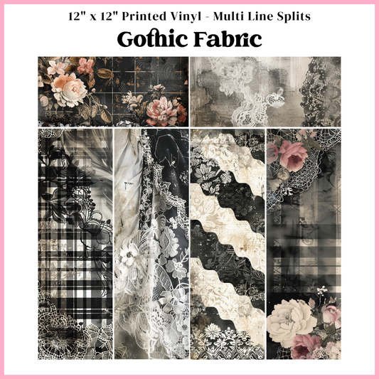 Gothic Fabric - Multi Line Split - 12" x 12" Sheet