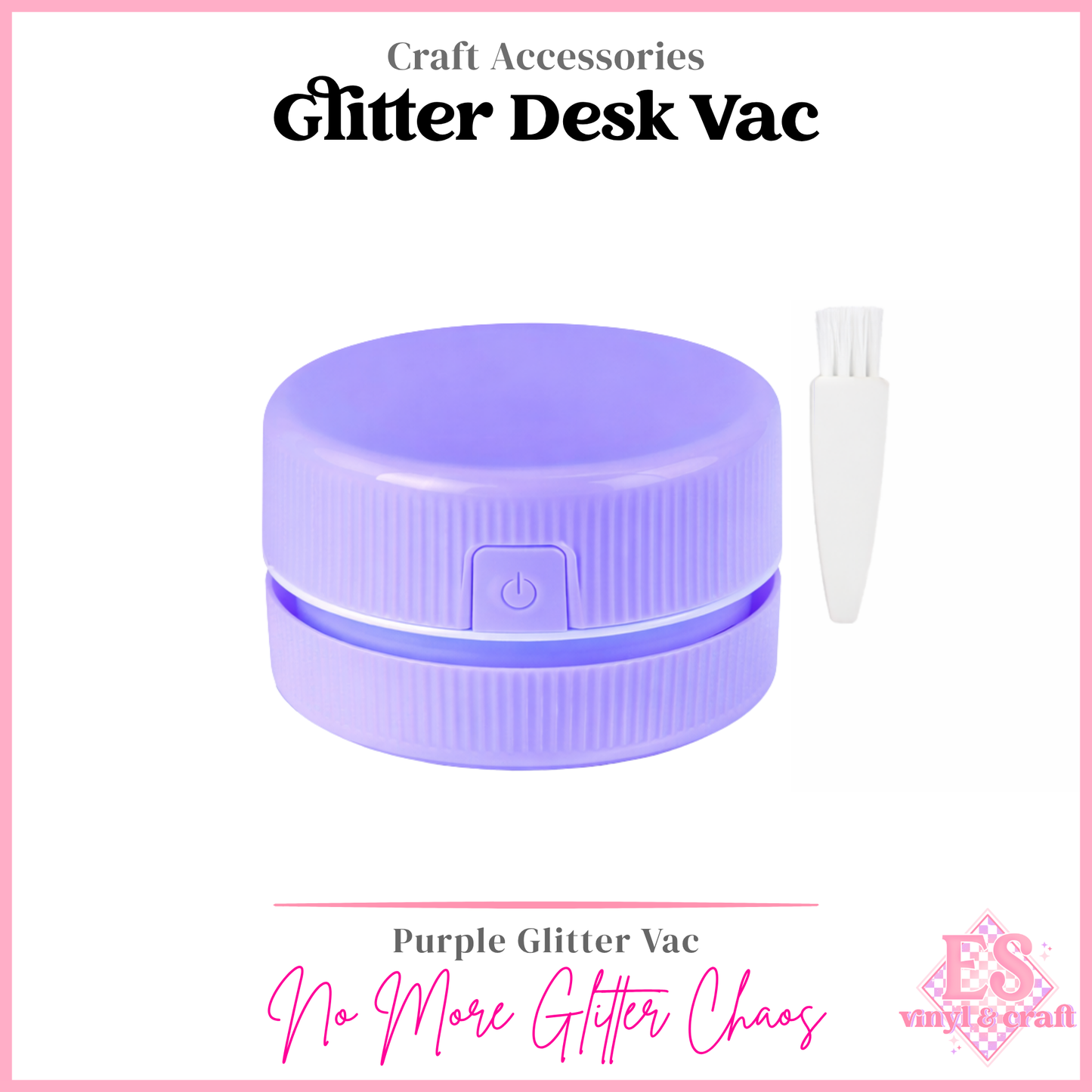 The Glitter Vac / Mini Desk Vac (Pink, Purple or White Option)