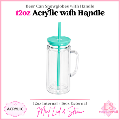 12oz Acrylic Double Wall with Handle Beer Can (16oz External)