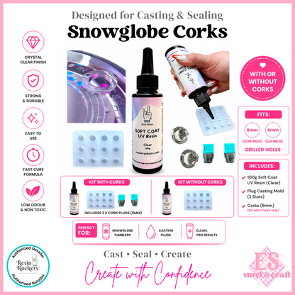 Resin Rockers® Snowglobe Stopper Mould Kit (with or without corks)