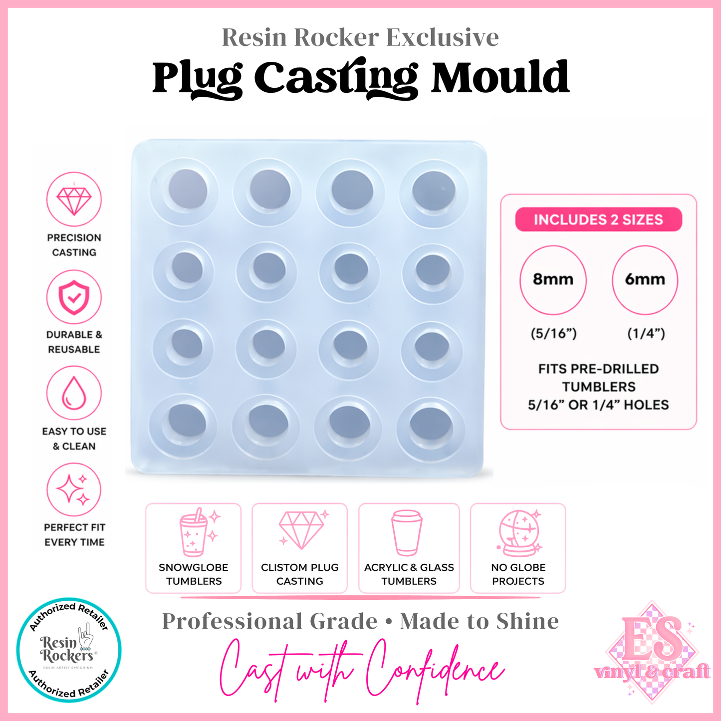 Resin Rockers® Snowglobe Plug Casting Mould