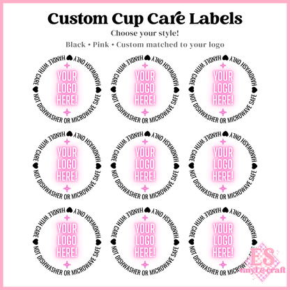 Custom Logo UVDTF Cup Care Circles - Font 2 (3 Options Available)