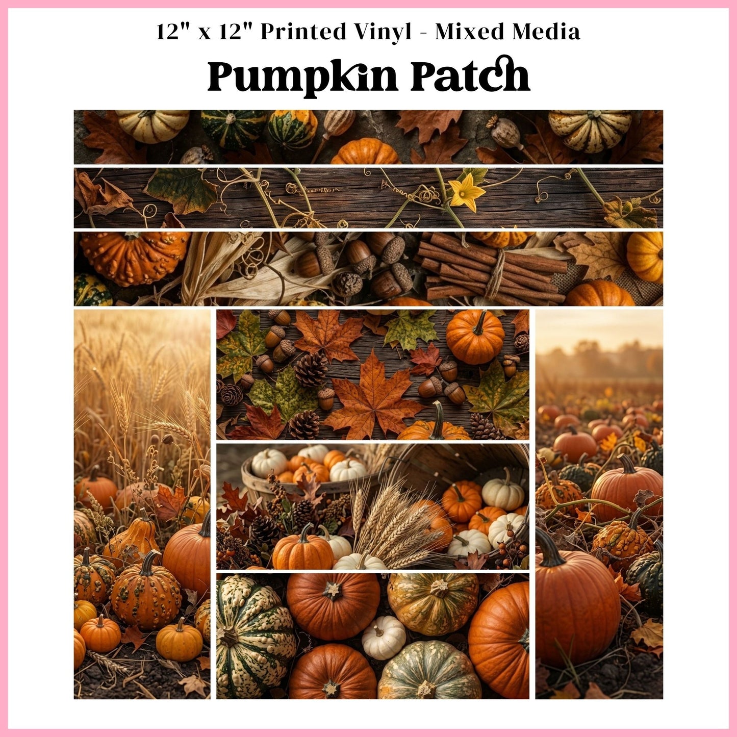 Pumpkin Patch - Mixed Media Vinyl 12"x12" Sheet
