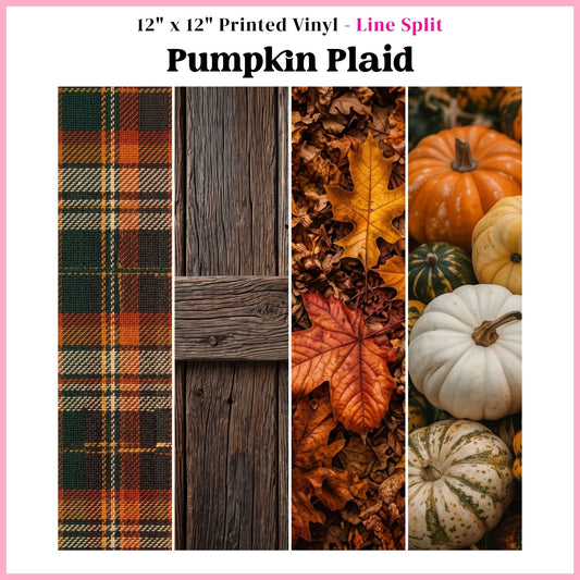 Pumpkin Plaid - Mixed Media Vinyl 12"x12" Sheet
