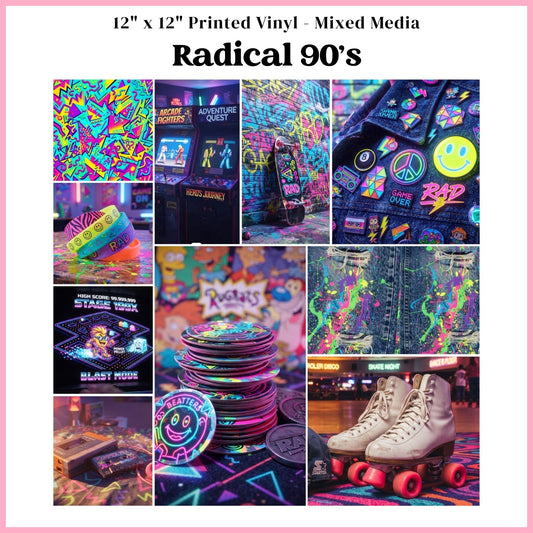 Radical 90's - Mixed Media Vinyl 12"x12" Sheet