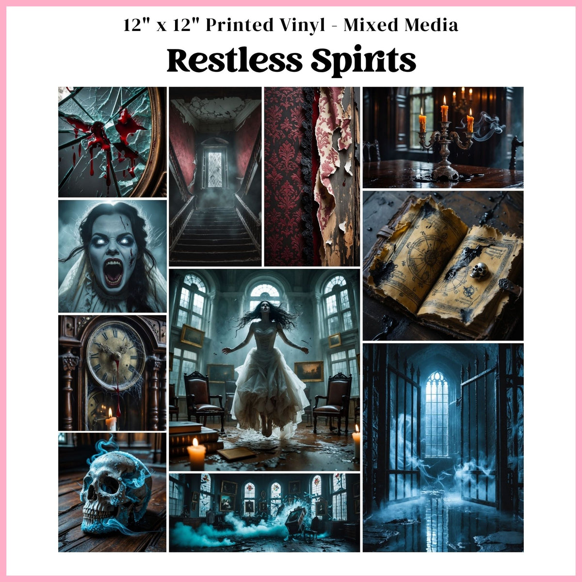 Restless Spirits - Mixed Media Vinyl 12"x12" Sheet