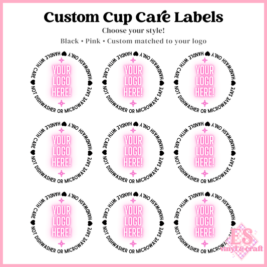 Custom Logo UVDTF Cup Care Circles - Font 1 (3 Options Available)