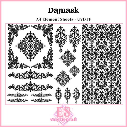 Damask - UVDTF Element Sheet (A4 Sheet)