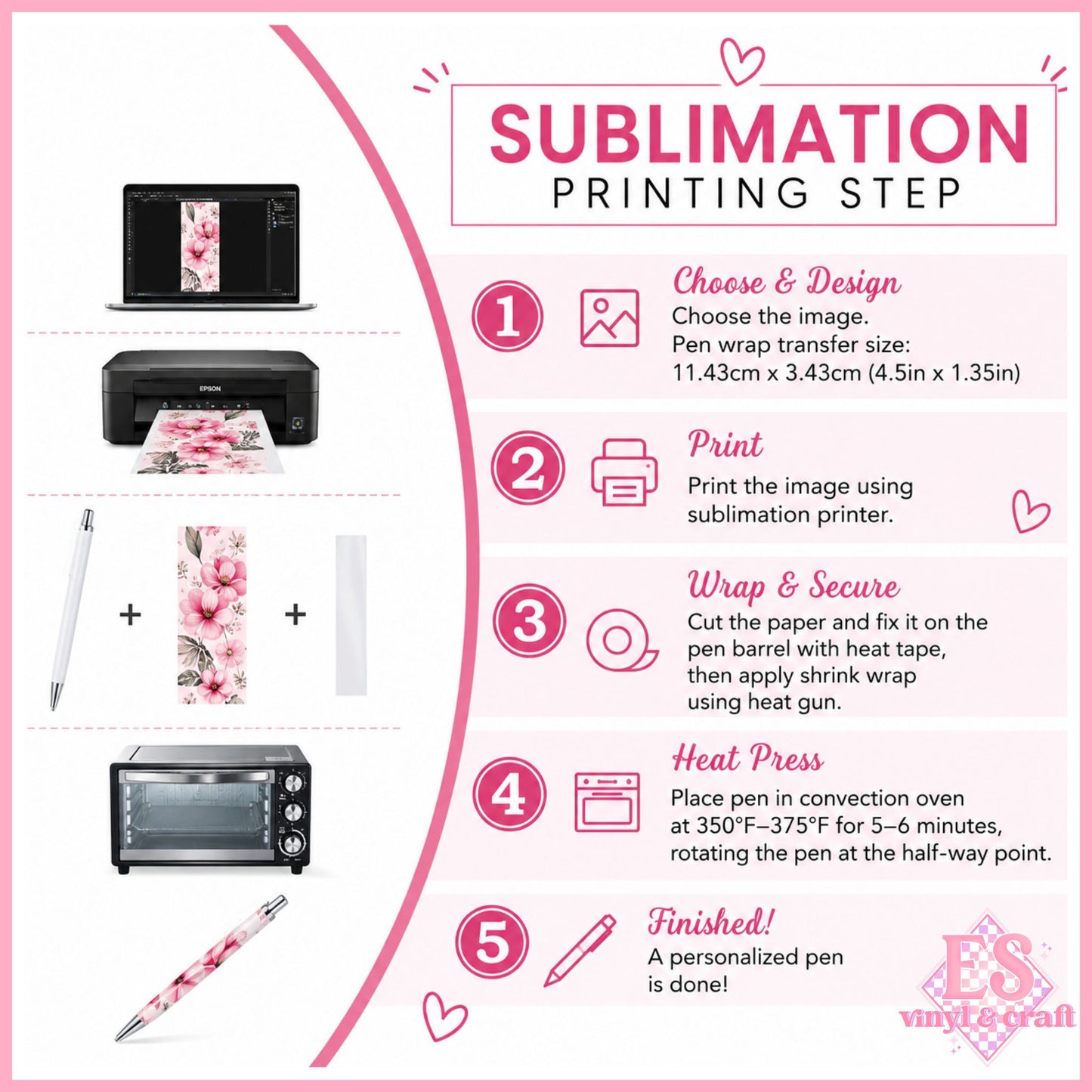 White Sublimation Pen with Sublimation Sleeve – Black Ink