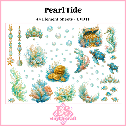 Pearl Tide - UVDTF Element Sheet (A4 Sheet)