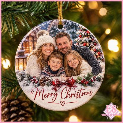 Round Ceramic Sublimation Christmas Ornament