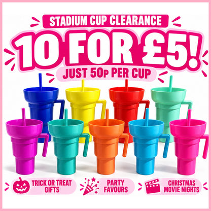 32oz Stadium Cups — Assorted Bundle of 10 for £5.00!