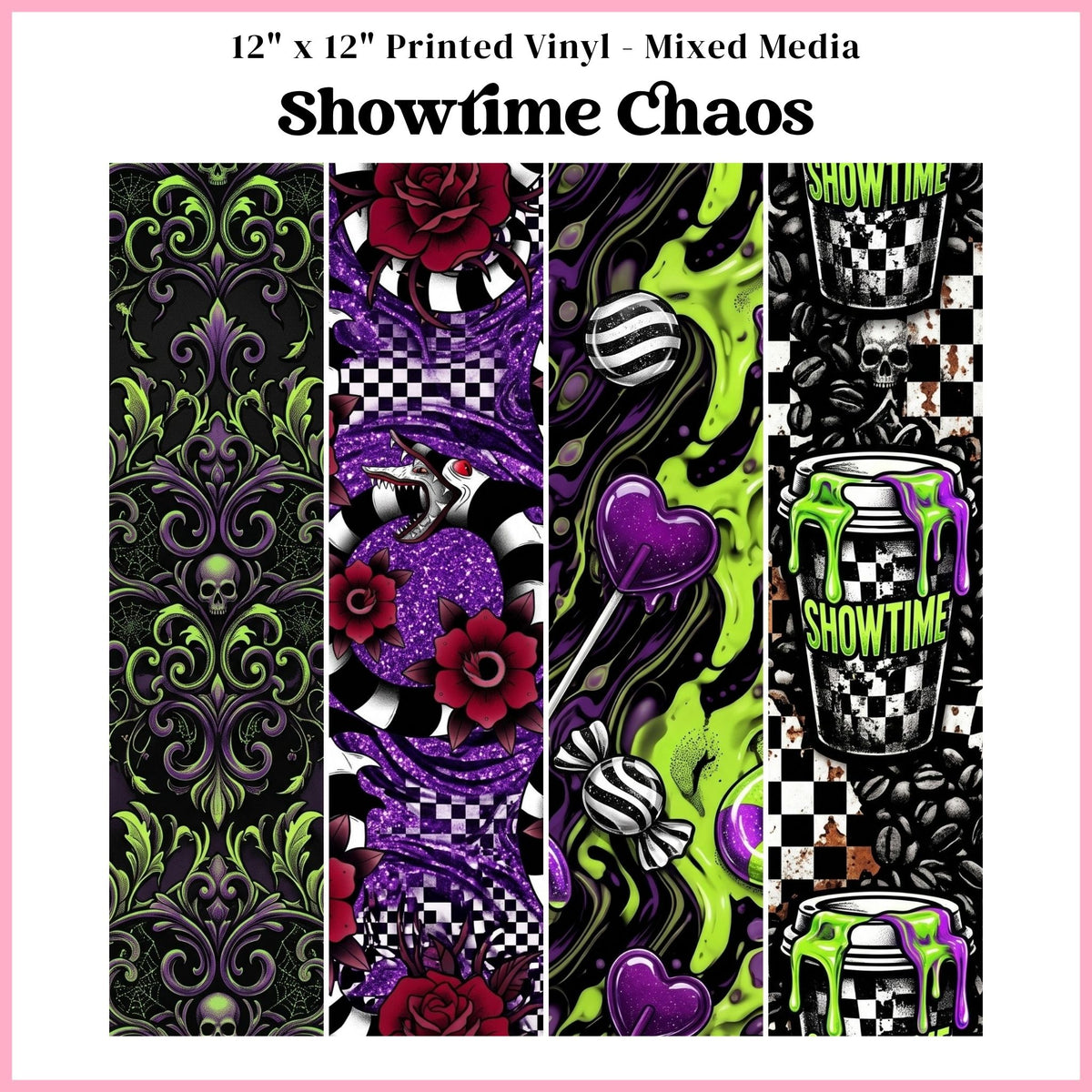 Showtime Chaos - Mixed Media Vinyl 12"x12" Sheet