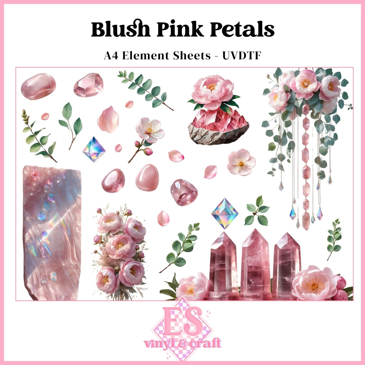Blush Pink Petals - UVDTF Element Sheet