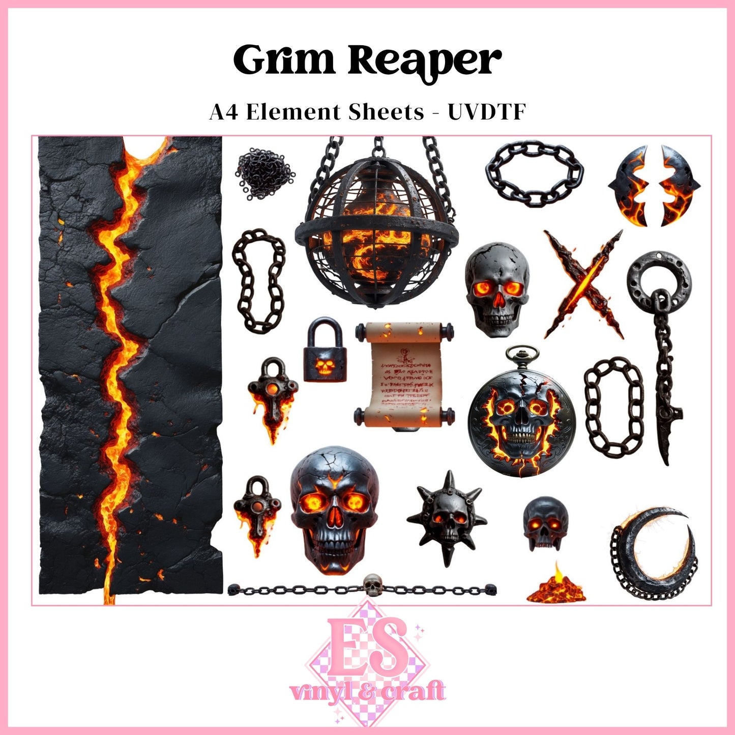 Grim Reaper - UVDTF Element Sheet