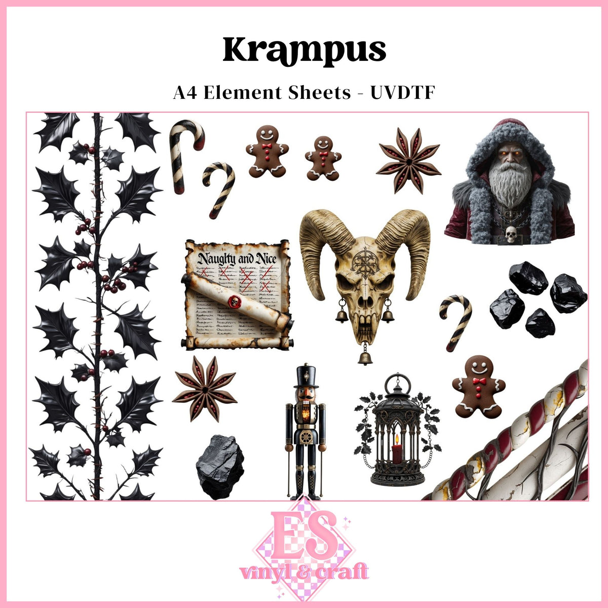 Krampus - UVDTF Element Sheet