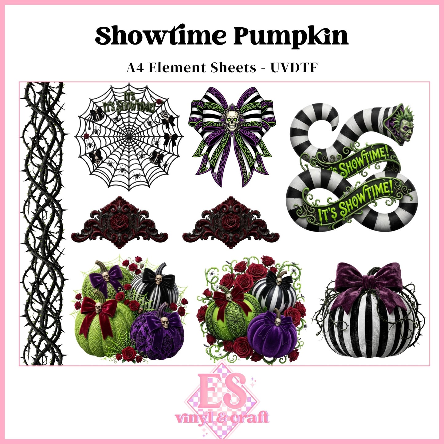 Showtime Pumpkin - UVDTF Element Sheet