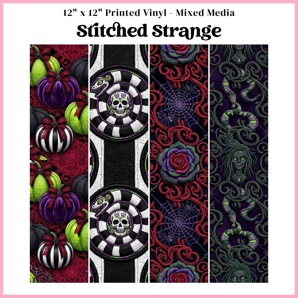Stitched Strange - Mixed Media Vinyl 12"x12" Sheet
