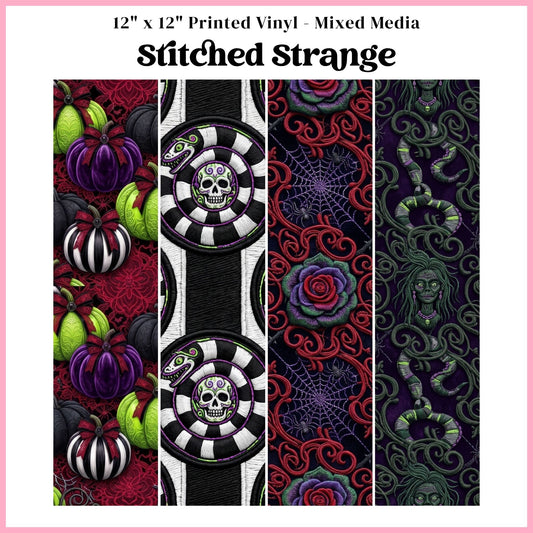Stitched Strange - Mixed Media Vinyl 12"x12" Sheet