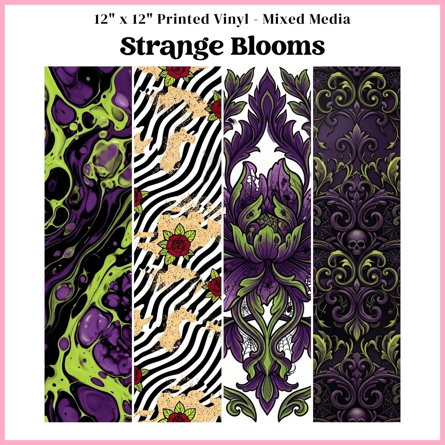 Strange Blooms - Mixed Media Vinyl 12"x12" Sheet
