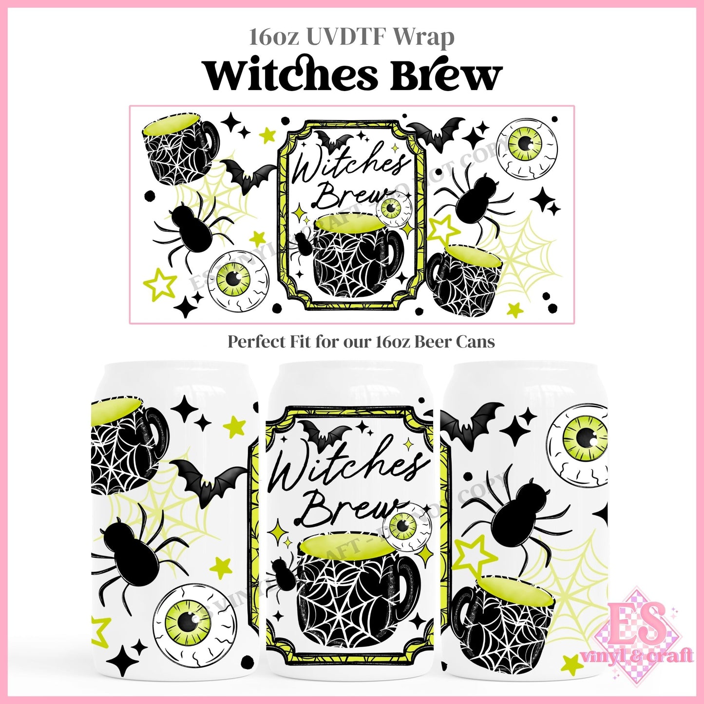 Witches Brew - 16oz Beer Can / Libbey UVDTF Transfers