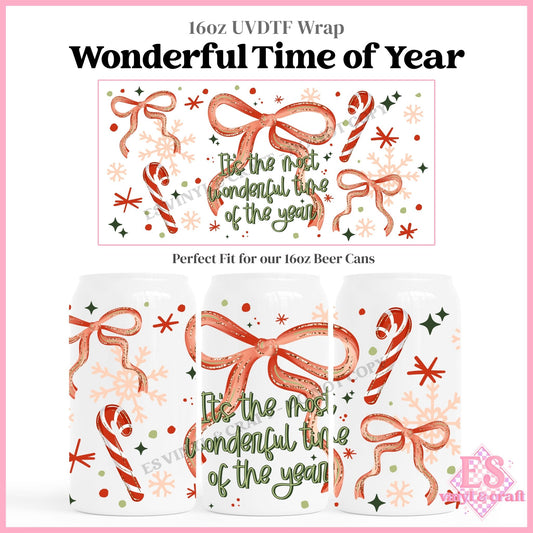 Wonderful Time of Year - 16oz Beer Can / Libbey UVDTF Transfers