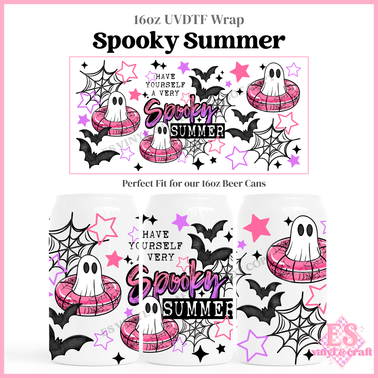 Spooky Summer - 16oz Beer Can / Libbey UV-DTF Transfer