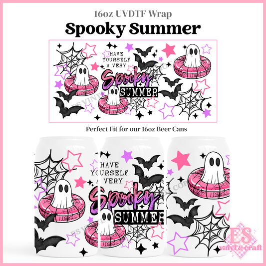 Spooky Summer - 16oz Beer Can / Libbey UV-DTF Transfer