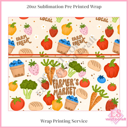 Farmer Market - Full 20oz Tumbler Sublimation Print