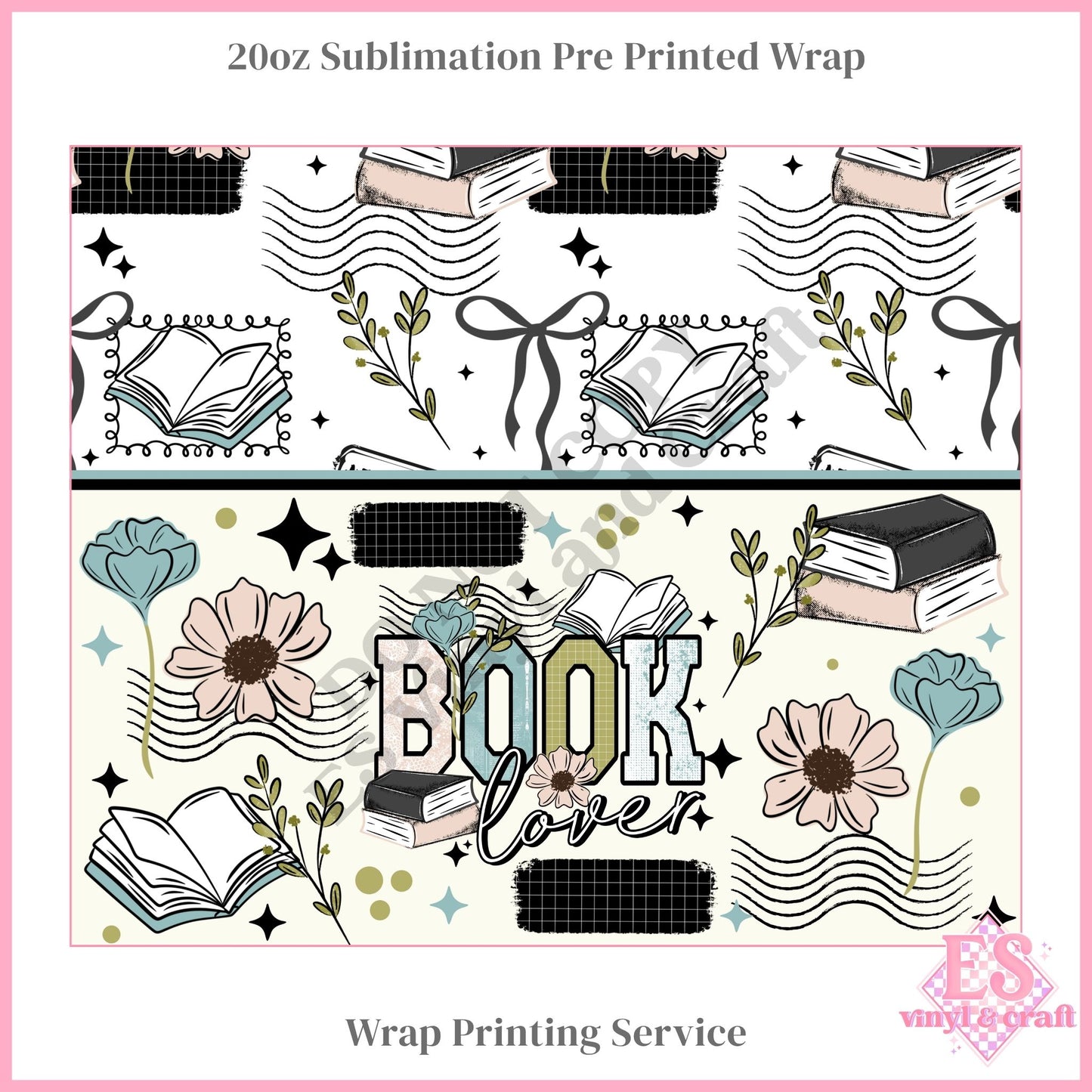 Book Lover - Full 20oz Tumbler Sublimation Print