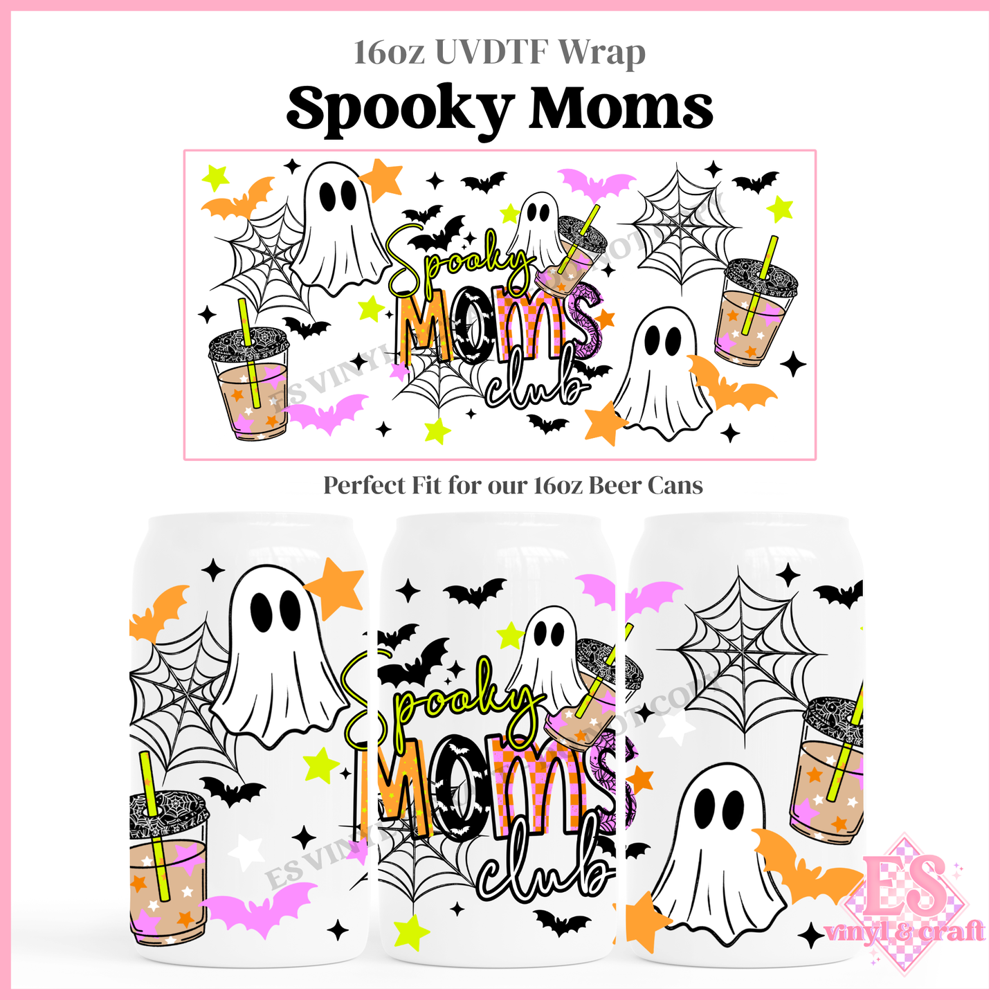 Spooky Moms - 16oz Beer Can / Libbey UV-DTF Transfer