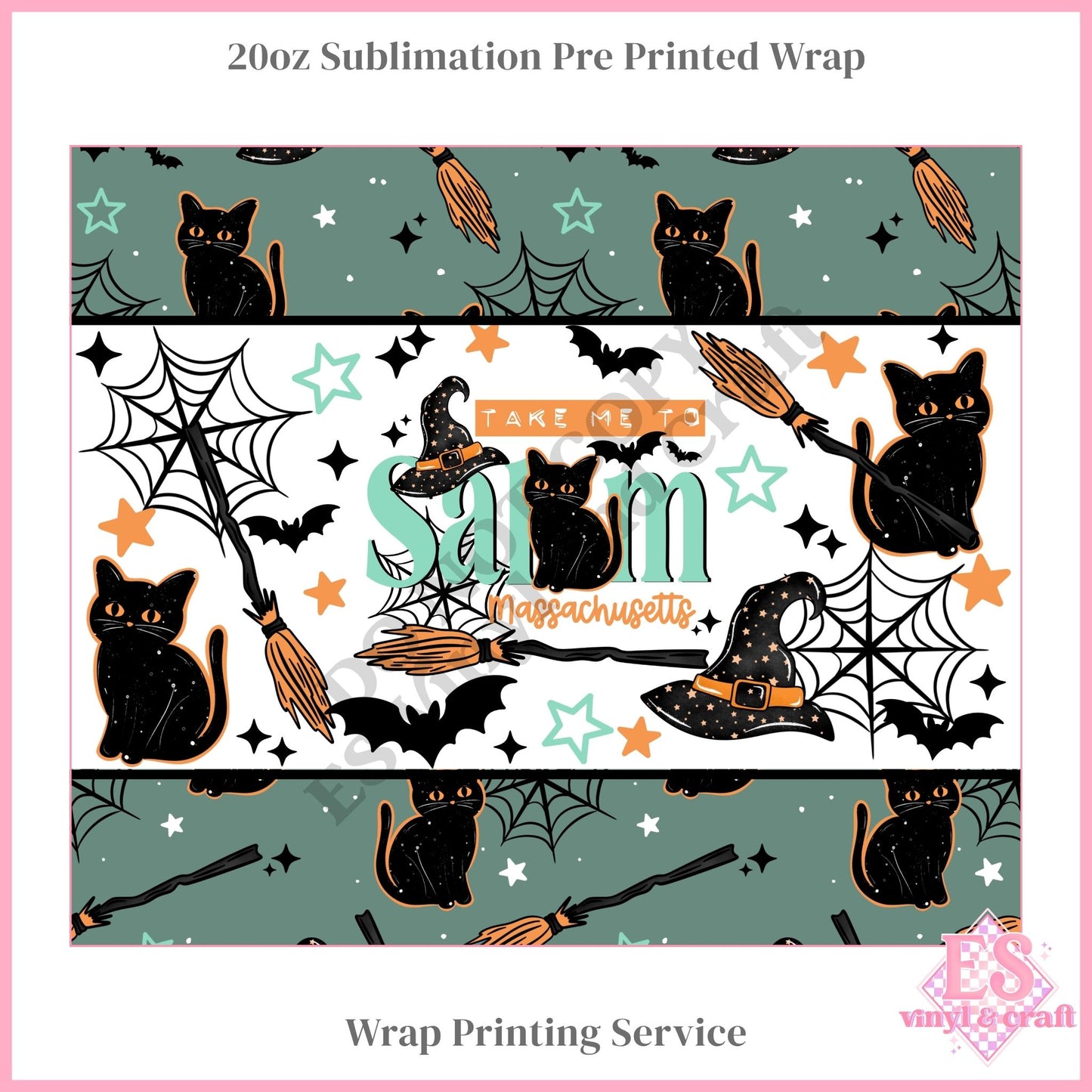 Take me to Salem - Full 20oz Tumbler Sublimation Print
