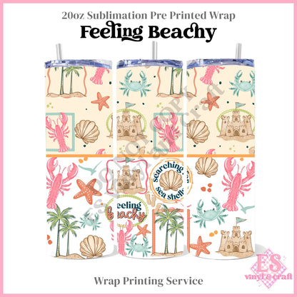 Feeling Beachy - Full 20oz Tumbler Sublimation Print