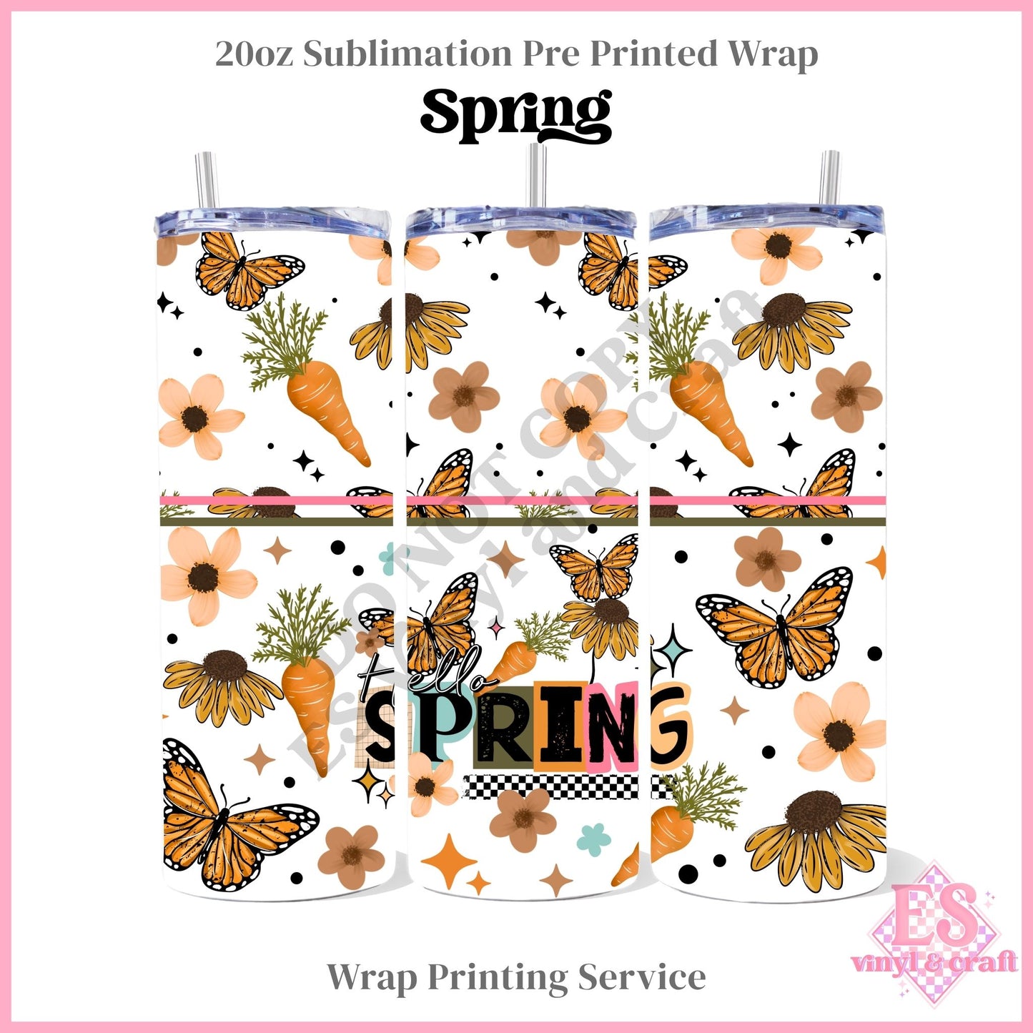 Spring - Full 20oz Tumbler Sublimation Print