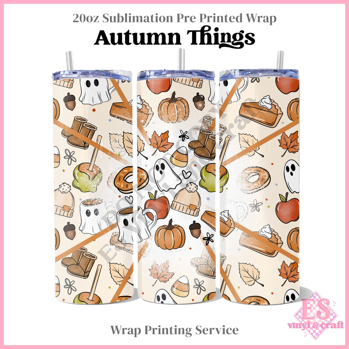 Autumn Things - Full 20oz Tumbler Sublimation Print
