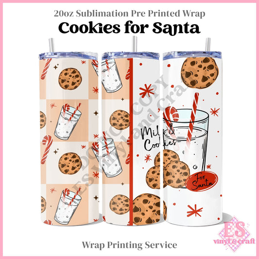 Cookies for Santa - Full 20oz Tumbler Sublimation Print