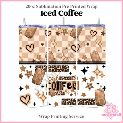 Iced Coffee - Full 20oz Tumbler Sublimation Print