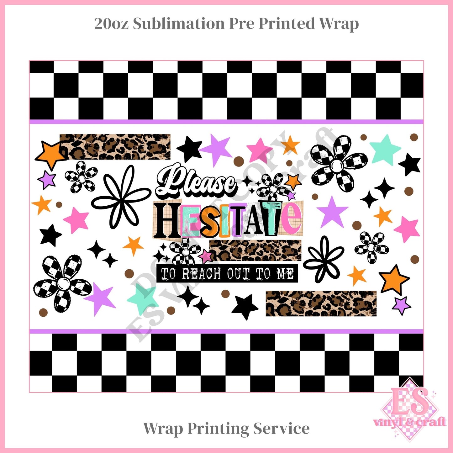 Hesitate - Full 20oz Tumbler Sublimation Print
